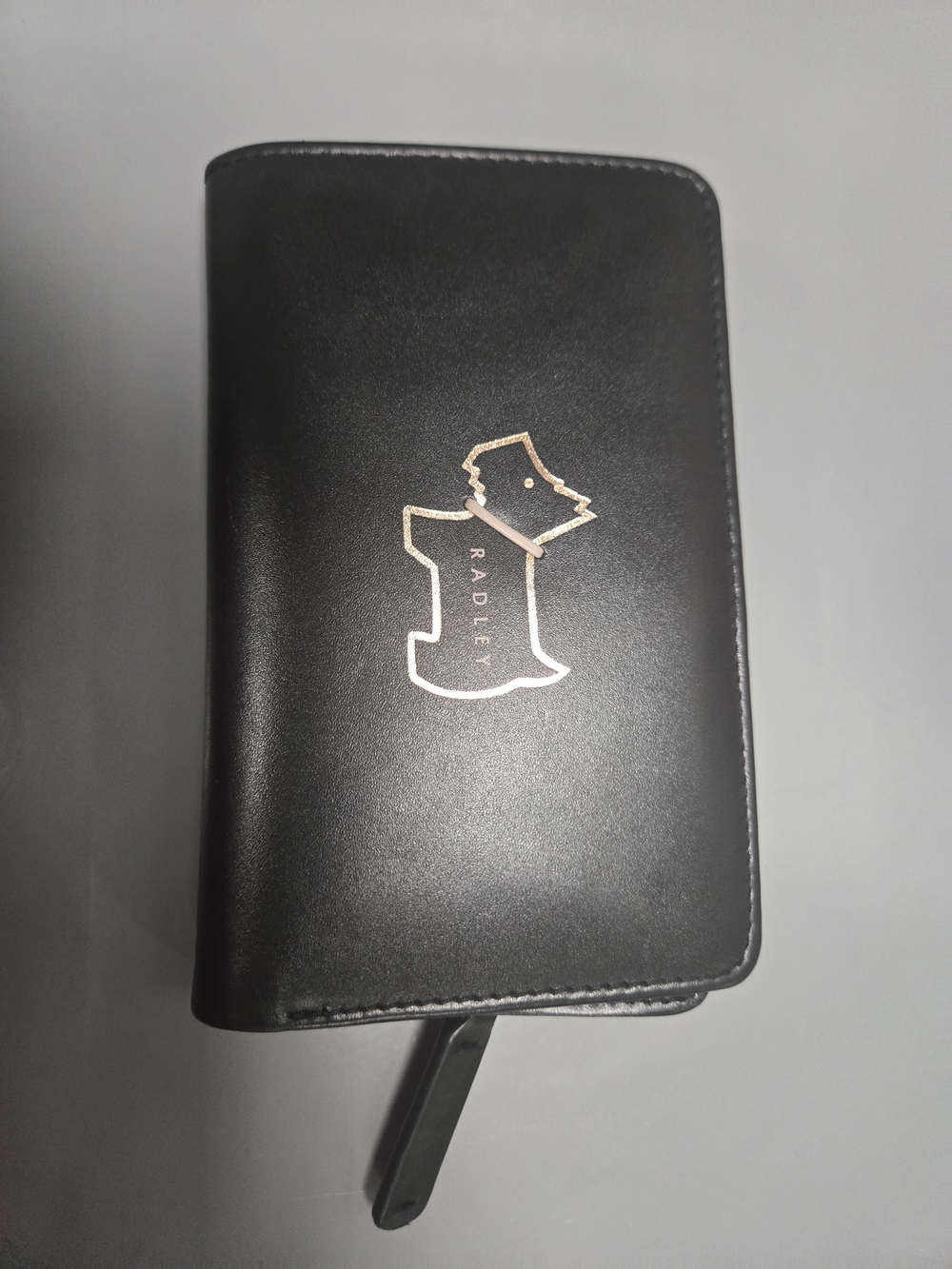 Radley London Black Leather Bifold Wallet Scottie Dog Zip Around